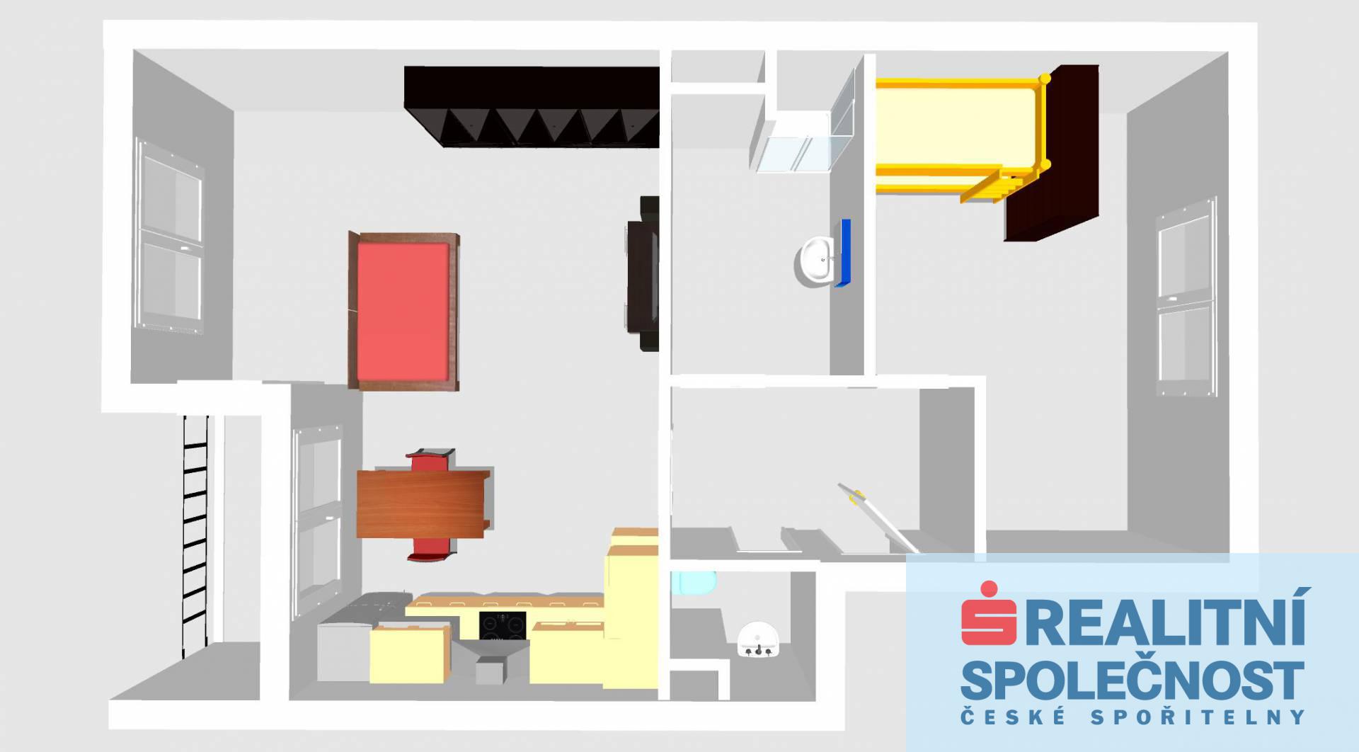 Prodej bytu 2+kk, 58 m²