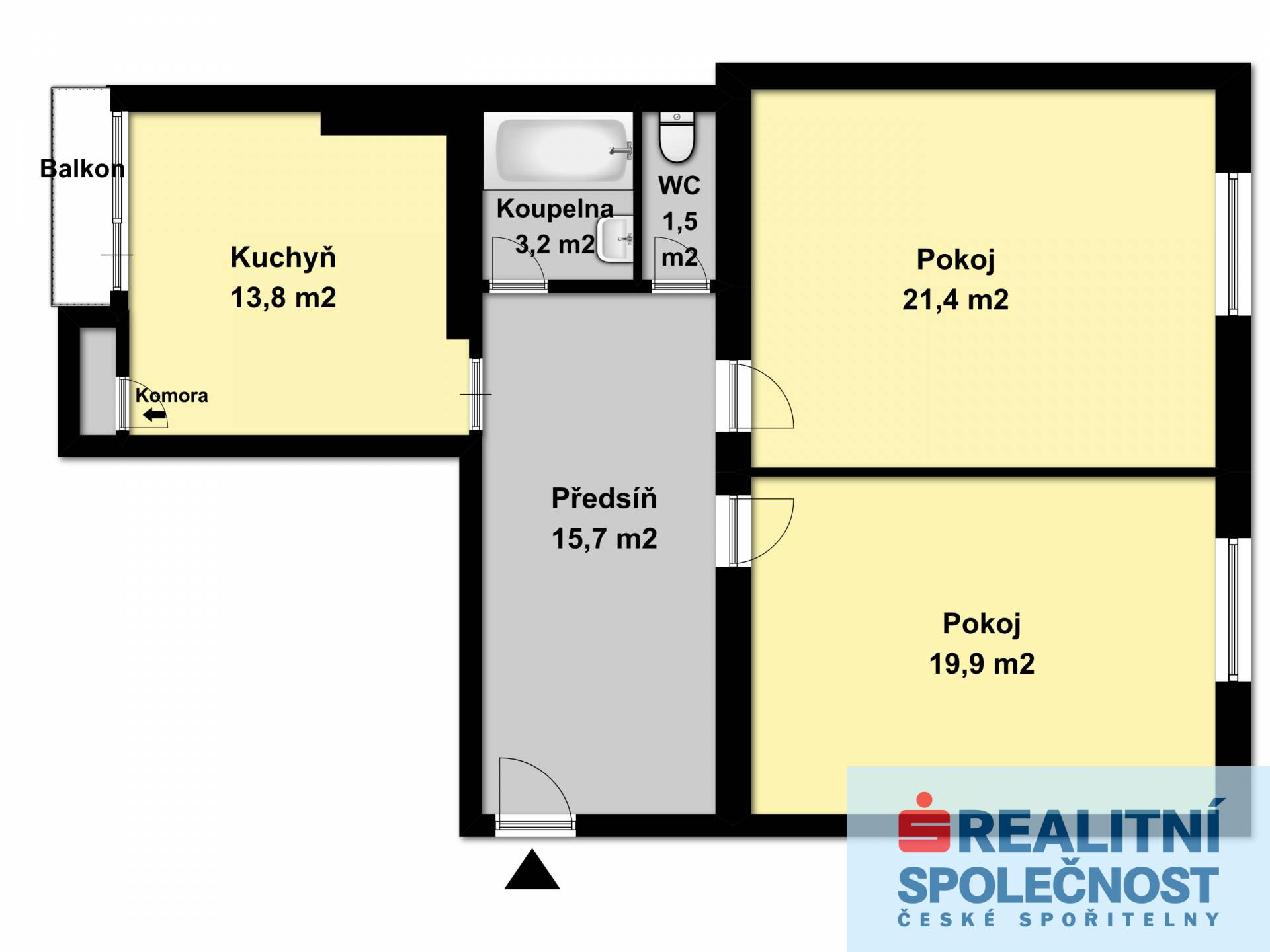 Prodej bytu 2+1, 83 m²